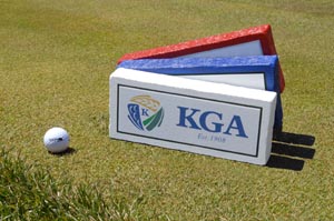 various colors printed laminated golf tee marker sign